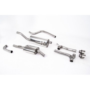 Ford Fiesta MK8 1.0T ST Line (Non GPF Models) Dual Outlets - Resonated (Quieter) Dual Outlet Exhaust System Brushed Titanium GT-100 Trims (Requires Maxton Diffuser)