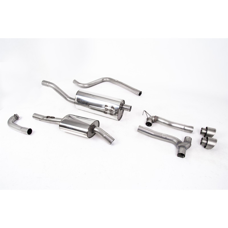 Ford Fiesta MK8 1.0T ST Line (Non GPF Models) Dual Outlets - Resonated (Quieter) Dual Outlet Exhaust System Brushed Titanium GT-100 Trims (Requires Maxton Diffuser)