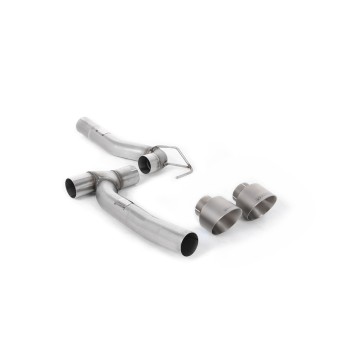 Ford Fiesta MK8 1.0T ST Line (Dual Outlets) - Upgrade Kit for Existing Milltek Cat Back Systems with Brushed Titanium GT-100 Trims (Requires Diffuser)