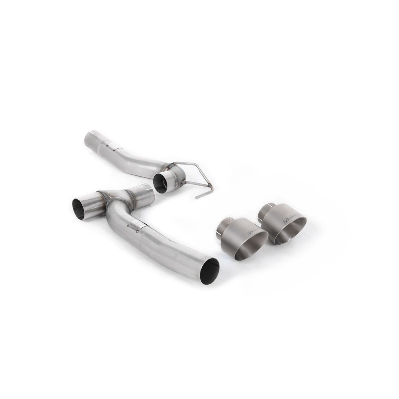 Ford Fiesta MK8 1.0T ST Line (Dual Outlets) - Upgrade Kit for Existing Milltek Cat Back Systems with Brushed Titanium GT-100 Trims (Requires Diffuser)
