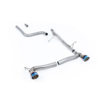 Ford Fiesta MK8 1.0T ST Line (Dual Outlets) - GPF/OPF Back Non-Resonated (Louder) with Burnt/Blue Titanium GT-100 Trims (Requires Diffuser)