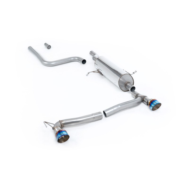 Ford Fiesta MK8 1.0T ST Line (Dual Outlets) - GPF/OPF Back Resonated with Burnt/Blue Titanium GT-100 Trims (Requires Diffuser)