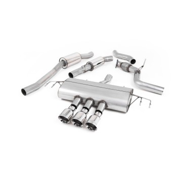 Honda Civic FK8 Type R - Resonated Cat-Back Exhaust System with 3 x Polished GT-100 Trims