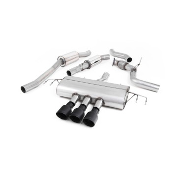 Honda Civic FK8 Type R - Resonated Cat-Back Exhaust System with 3 x Cerakote Black GT-100 Trims