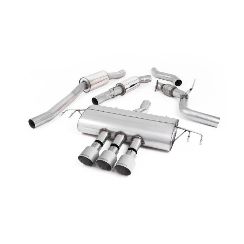 Honda Civic FK8 Type R - Resonated Cat-Back Exhaust System with 3 x Titanium GT-100 Trims