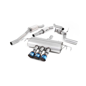 Honda Civic FK8 Type R - Resonated Cat-Back Exhaust System with 3 x Burnt Titanium GT-100 Trims
