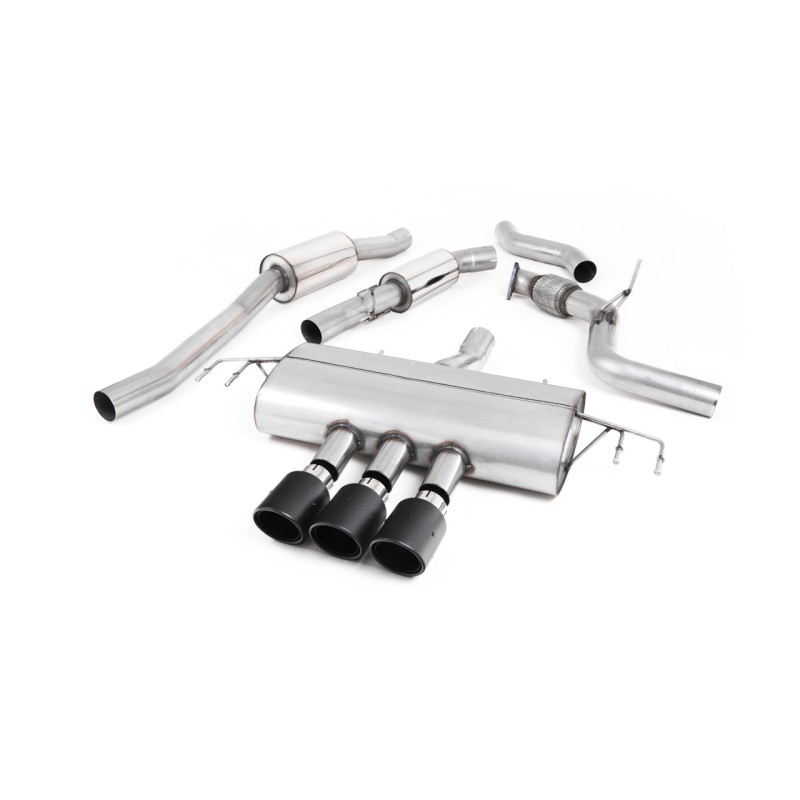 Honda Civic FK8 Type R - Resonated Cat-Back Exhaust System with 3 x Carbon Jet-100 Trims