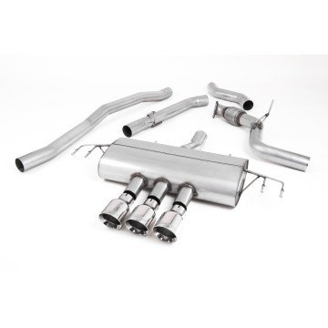 Honda Civic FK8 Type R - Non-Resonated (Louder) Cat-Back Exhaust System with 3 x Polished GT-100 Trims