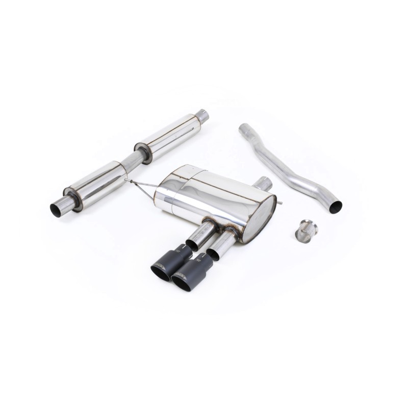 Mini Cooper S F56 - Resonated (Quieter) Cat-Back Exhaust System with Cerakote Black Tips