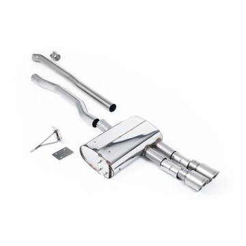 Mini Cooper S F55 (LCI Only) - GPF Bypass - Non Resonated (Louder) Cat-Back Exhaust System with Titanium GT-90 Trims