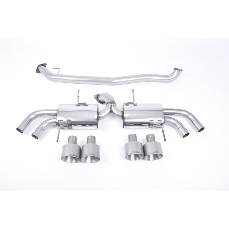 Nissan GT-R R35 - Secondary Cat-Back Exhaust System with Quad Brushed Titanium Trims