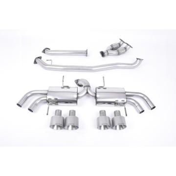 Nissan GT-R R35 - Non-Resonated Primary Cat-Back Exhaust System with Quad Brushed Titanium Trims