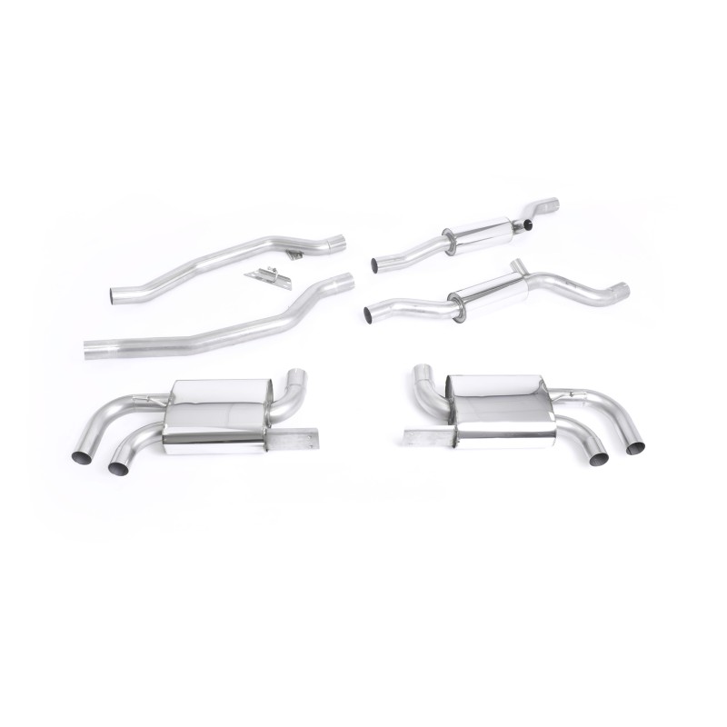 Porsche Cayenne 958 Turbo V8 (Pre-Facelift) - Resonated (Quieter) Cat-Back Exhaust System - Uses OE Tips