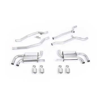 Porsche Cayenne 958 Turbo V8 (Pre-Facelift) - Non-Resonated (Louder) Cat-Back Exhaust System with Polished Cup Style Trims