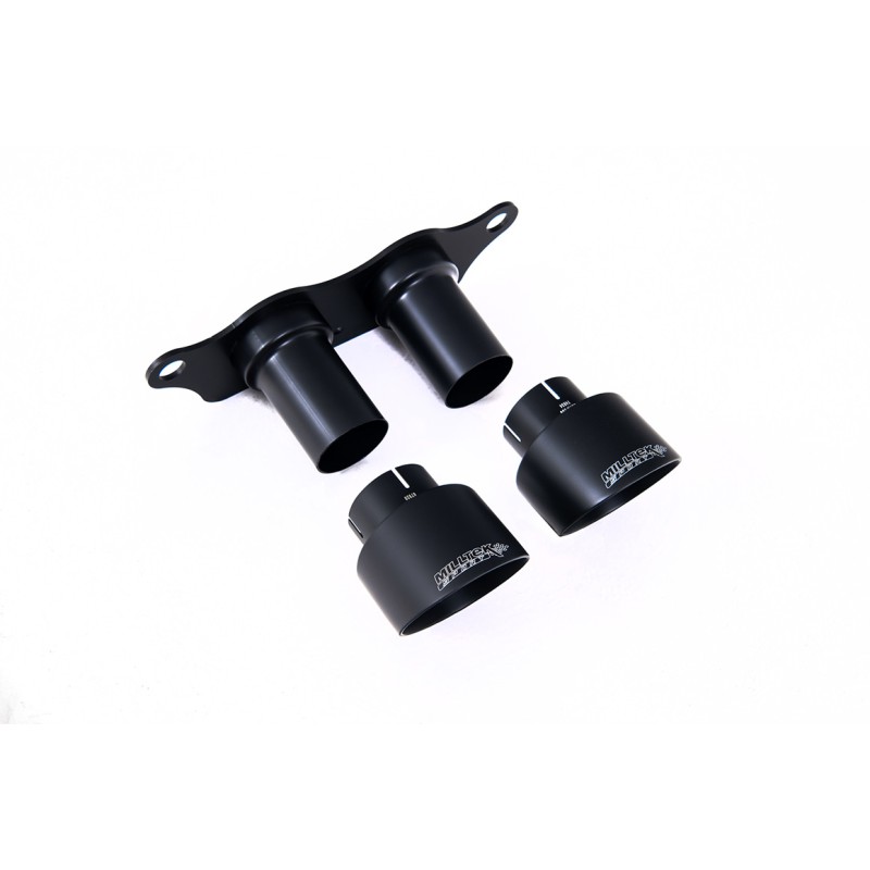 Porsche 991.2 GT3 & GT3 RS - GT-100 Cerakote Black Trims & Mounting Plate - Fits to OE Rear Silencer