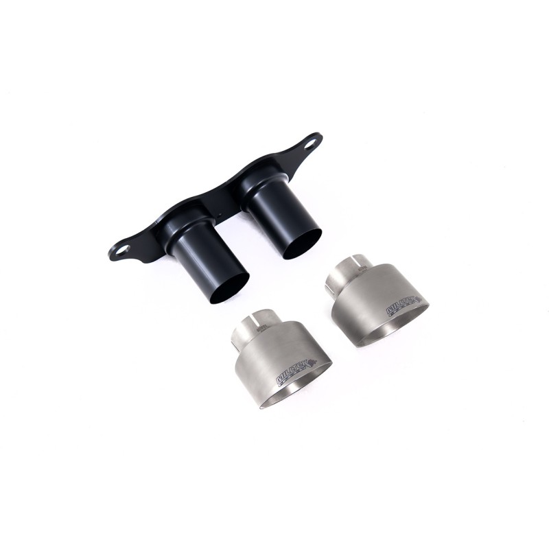 Porsche 991.2 GT3 & GT3 RS - GT-100 Brushed Titanium Trims & Mounting Plate - Fits to OE Silencer