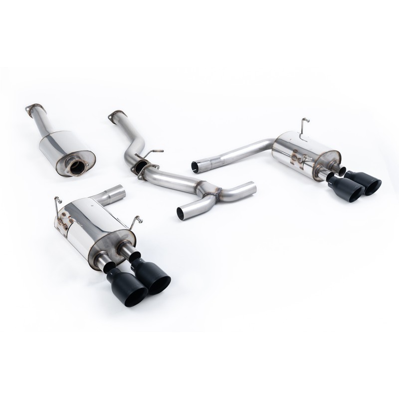 Subraru Impreza WRX & STi (2014 - 2021) - Resonated (Quieter) Cat-Back Exhaust System with Cerakote Black GT-100 Tips - EC Approved