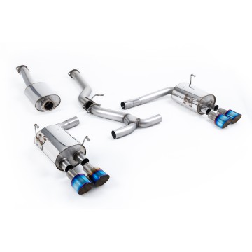 Subraru Impreza WRX & STi (2014 - 2021) - Resonated (Quieter) Cat-Back Exhaust System with Burnt Titanium GT-100 Tips - EC-Approved.