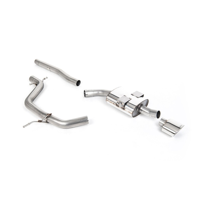 Seat Leon FR 2.0 TDI - Non-Resonated (Louder) Cat-Back Exhaust System with Single Polished Oval Tip (Cupra K1 Style)