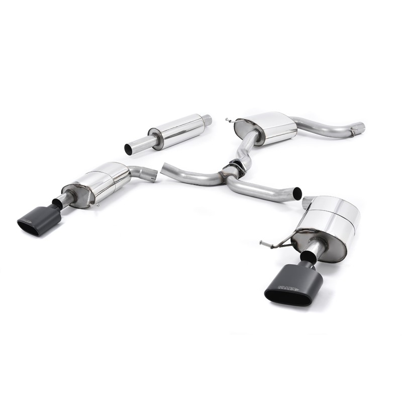 Seat Leon ST Cupra 280/290 2.0 TSI (Non GPF Models) - Resonated (Quieter) Cat-Back Exhaust System with Cerakote Black Oval Tips
