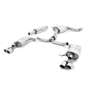 Seat Leon ST Cupra 280/290 2.0 TSI (Non GPF Models) - Resonated (Quieter) Cat-Back Exhaust System with Quad Round Polished Tips