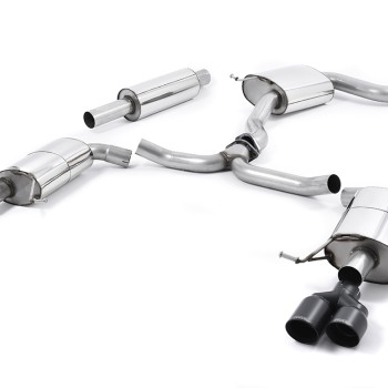 Seat Leon ST Cupra 280/290 2.0 TSI (Non GPF Models) - Resonated (Quieter) Cat-Back Exhaust System with Quad Round Cerakote Black Tips