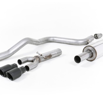 Seat Leon FR 2.0 TDI 150 - Resonated (Quieter) Cat-Back Exhaust System with Cerakote Black Tips