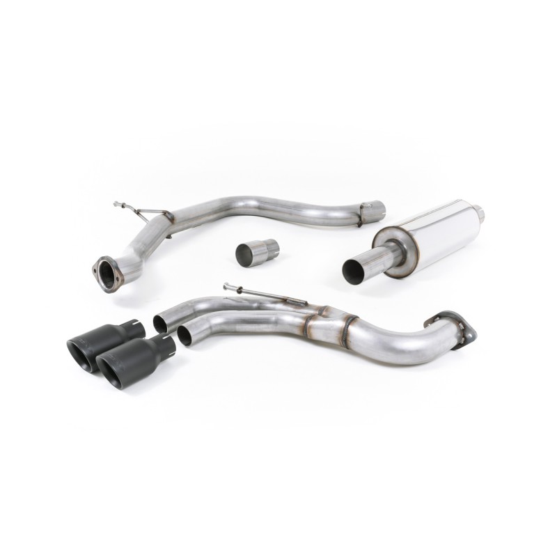 Seat Leon FR 2.0 TDI 184ps SC - Resonated (Quieter) Cat-Back Exhaust System with Cerakote Black Tips