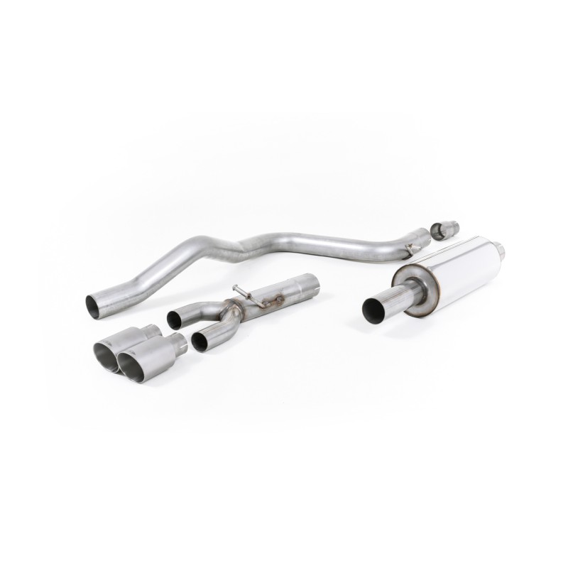 Seat Leon FR 2.0 TDI 150 - Resonated (Quieter) Cat-Back Exhaust System with Brushed Titanuim Tips