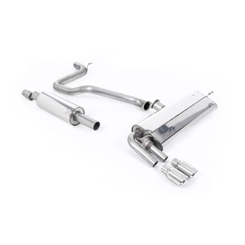 Seat Leon FR 1.4 TSI - Resonated (Quieter) Cat-Back Exhaust System with GT-80 Polished Trims