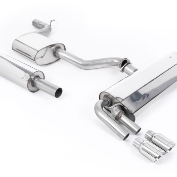 Seat Leon FR 1.8 TSI 180ps - Resonated (Quieter) Cat-Back Exhaust System with Polished GT-80 Trims