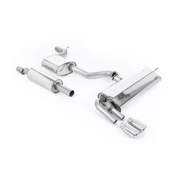 Seat Leon FR 1.8 TSI 180ps - Resonated (Quieter) Cat-Back Exhaust System with Polished GT-80 Trims