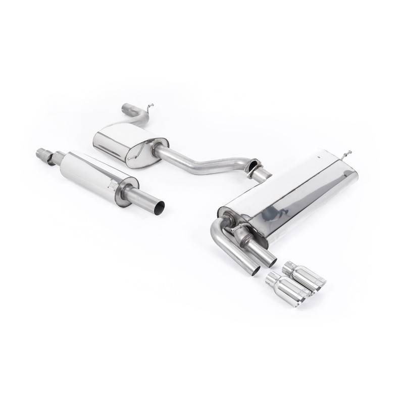 Seat Leon FR 1.8 TSI 180ps - Resonated (Quieter) Cat-Back Exhaust System with Polished GT-80 Trims