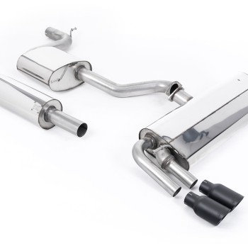 Seat Leon FR 1.8 TSI 180ps - Resonated (Quieter) Cat-Back Exhaust System with Cerakote Black GT-80 Trims