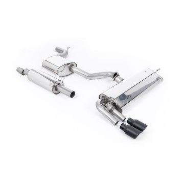 Seat Leon FR 1.8 TSI 180ps - Resonated (Quieter) Cat-Back Exhaust System with Cerakote Black GT-80 Trims