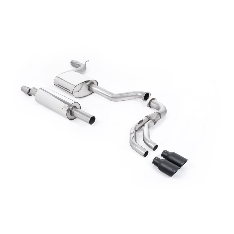 Seat Leon FR 1.8 TSI 180ps - Road+ (Part-Resonated) Cat-Back Exhaust System with Cerakote Black GT-80 Trims