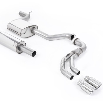 Seat Leon FR 1.8 TSI 180ps - Road+ (Part-Resonated) Cat-Back Exhaust System with Polished GT-80 Trims