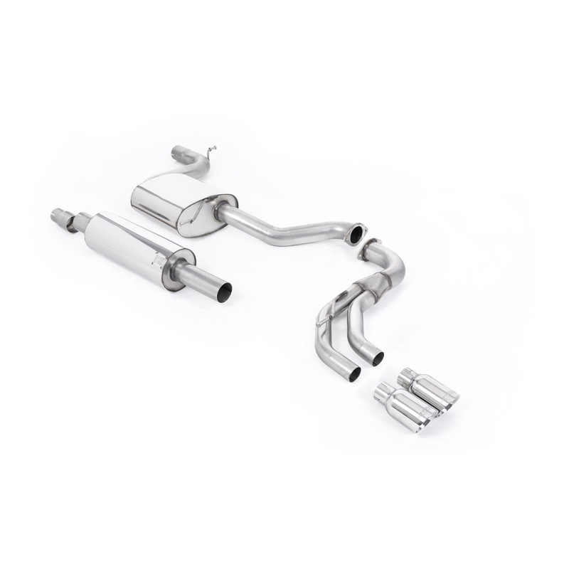 Seat Leon FR 1.8 TSI 180ps - Road+ (Part-Resonated) Cat-Back Exhaust System with Polished GT-80 Trims