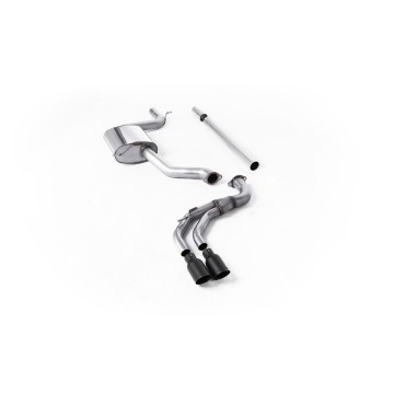Seat Leon FR 1.8 TSI & VW Golf MK7.5 1.5TSI - Non-Resonated (Louder) Cat-Back Exhaust System with Cerakote Black GT-80 Trims (GTD Style)