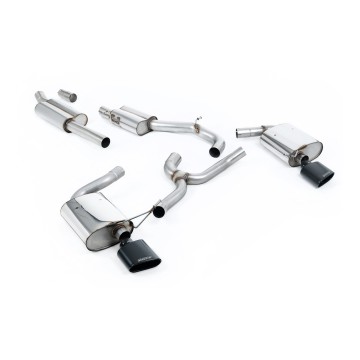 Seat Leon ST Cupra 300 (Non GPF Models) - Resonated (Quieter) Cat-Back Exhaust System with Cerakote Black Oval Tips