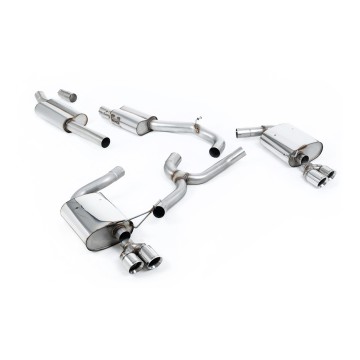 Seat Leon ST Cupra 300 (Non GPF Models) - Resonated (Quieter) Cat-Back Exhaust System with Polished Quad GT Round Tips