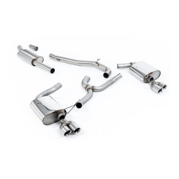 Seat Leon ST Cupra 300 (Non GPF Models) - Non-Resonated (Louder) Cat-Back Exhaust System with Polished Quad GT Round Tips