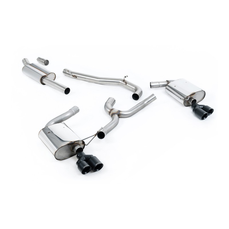 Seat Leon ST Cupra 300 (Non GPF Models) - Non-Resonated (Louder) Cat-Back Exhaust System with Black Quad GT Round Tips