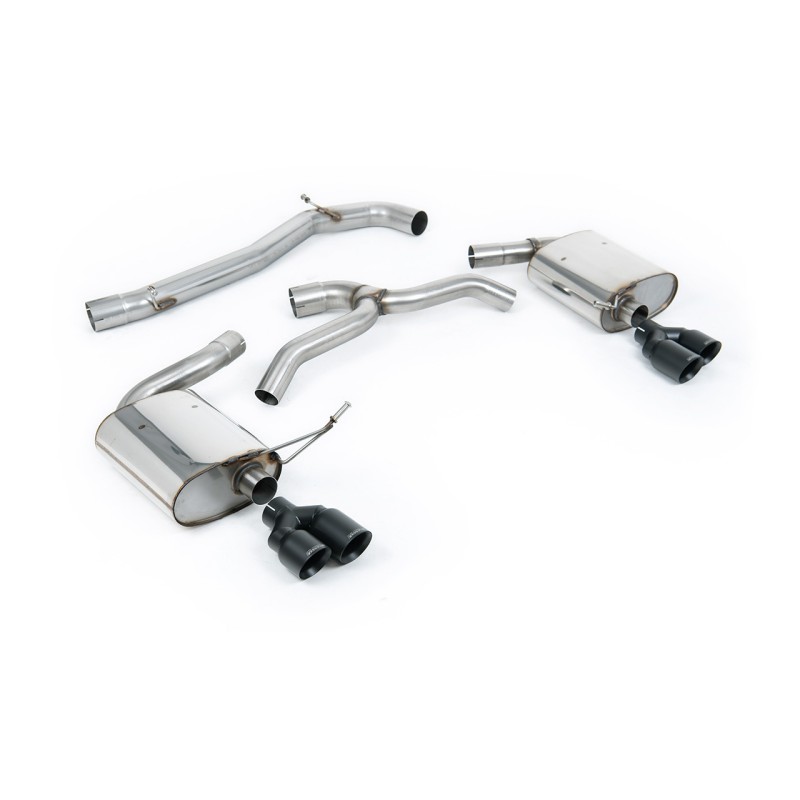 Seat Leon Cupra MK4 ST 310 & ST Cupra 300 - Non Resonated (Louder) Cat-Back Exhaust System with Cerakote Black Quad GT-80 Trims
