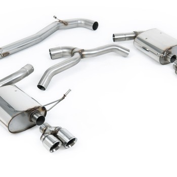 Seat Leon Cupra MK4 ST 310 & ST Cupra 300 - Non Resonated (Louder) Cat-Back Exhaust System with Polished Quad GT-80 Trims