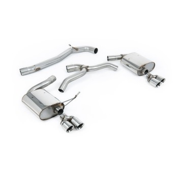 Seat Leon Cupra MK4 ST 310 & ST Cupra 300 - Non Resonated (Louder) Cat-Back Exhaust System with Polished Quad GT-80 Trims