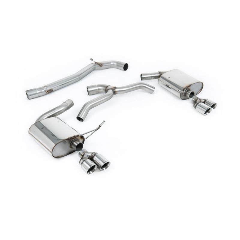 Seat Leon Cupra MK4 ST 310 & ST Cupra 300 - Non Resonated (Louder) Cat-Back Exhaust System with Polished Quad GT-80 Trims