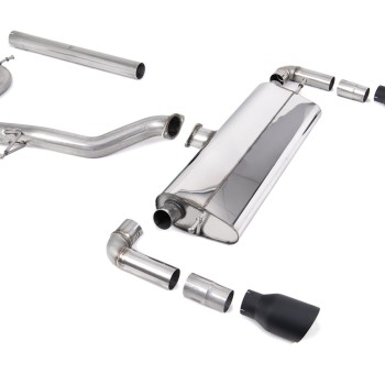 Seat Leon Cupra R 310ps - Non-Resonated (Louder) Cat-Back Exhaust System with GT-100 Cerakote Black Trims