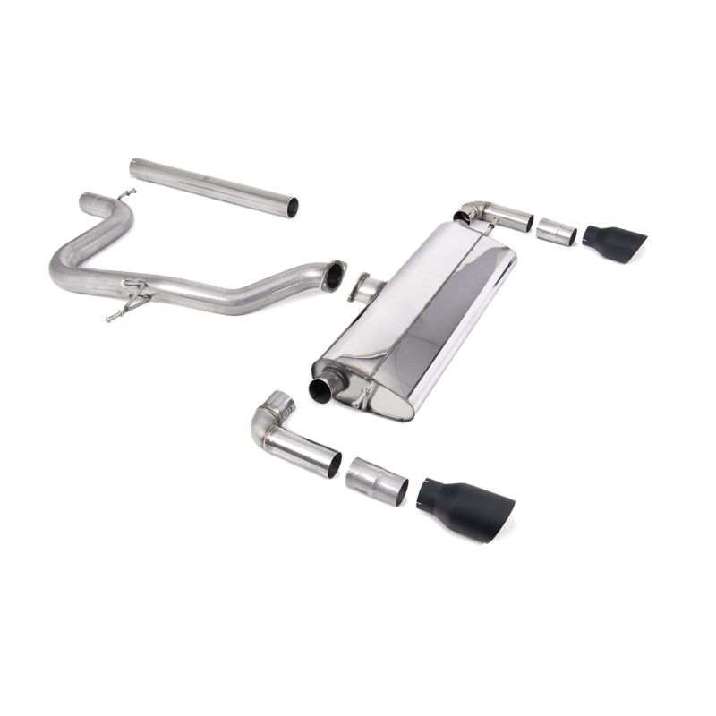 Seat Leon Cupra R 310ps - Non-Resonated (Louder) Cat-Back Exhaust System with GT-100 Cerakote Black Trims