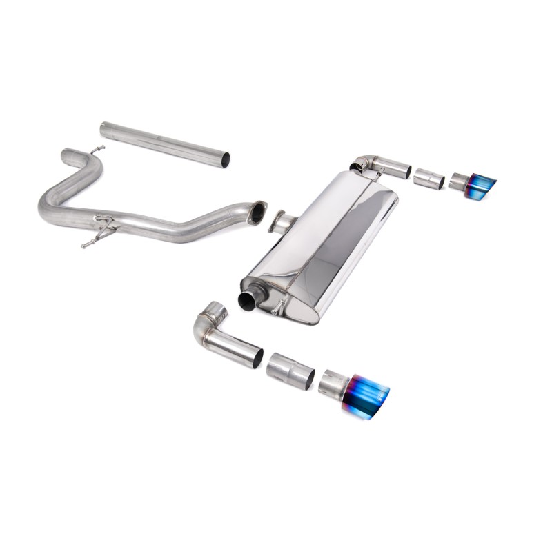 Seat Leon Cupra R 310ps - Non-Resonated (Louder) Cat-Back Exhaust System with GT-100 Burnt Titanium Trims